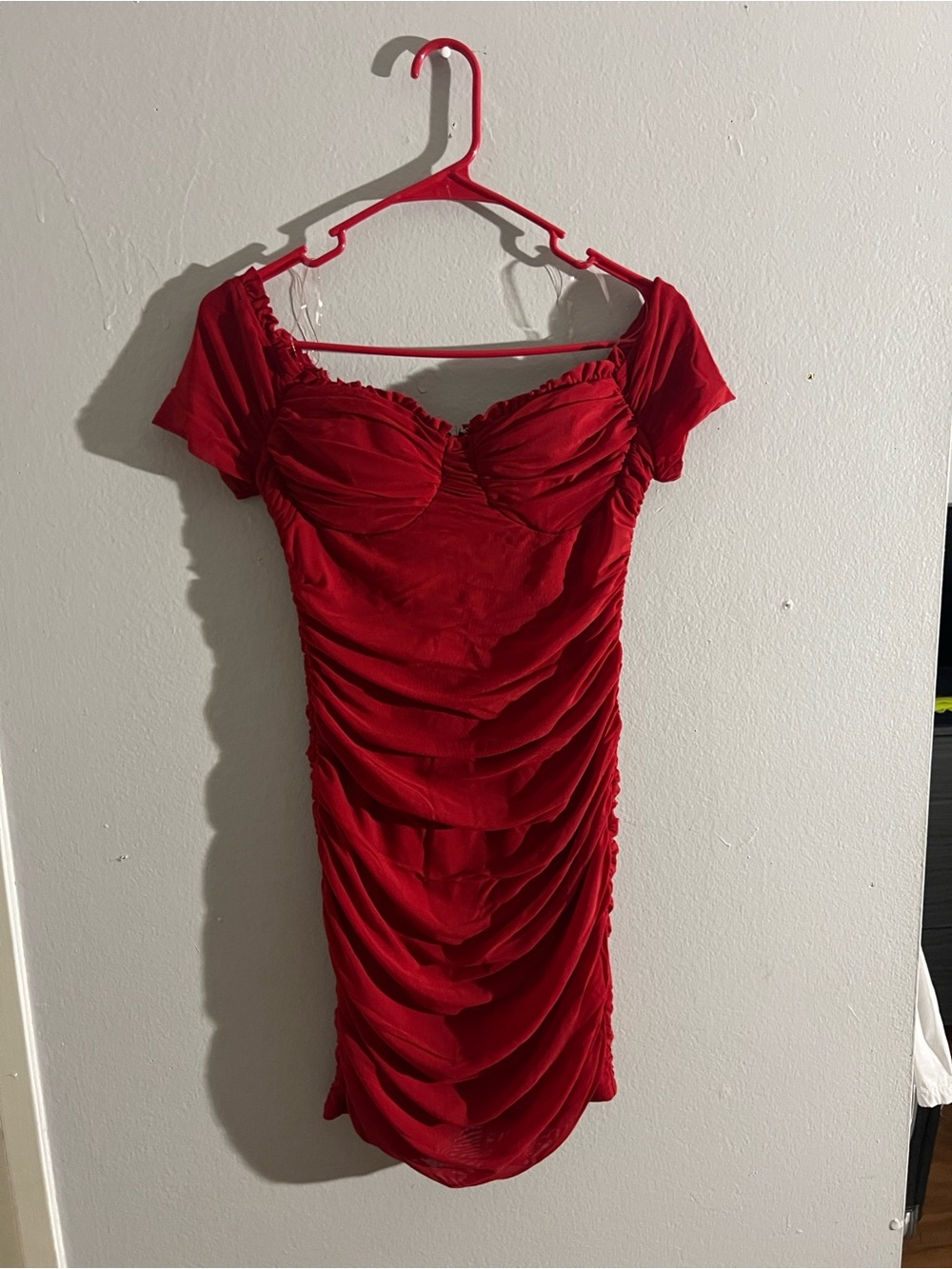 Windsor Red Ruched Sweetheart Mini Dress